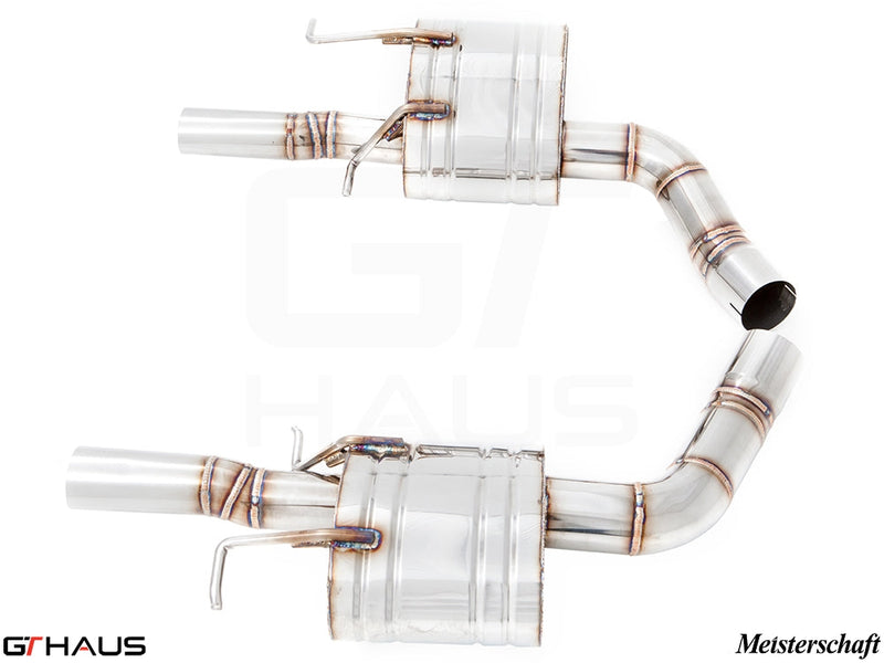 Premium performance exhaust system for Mercedes-Benz W218 CLS-Class Sedan CLS400/450, featuring stainless steel construction.