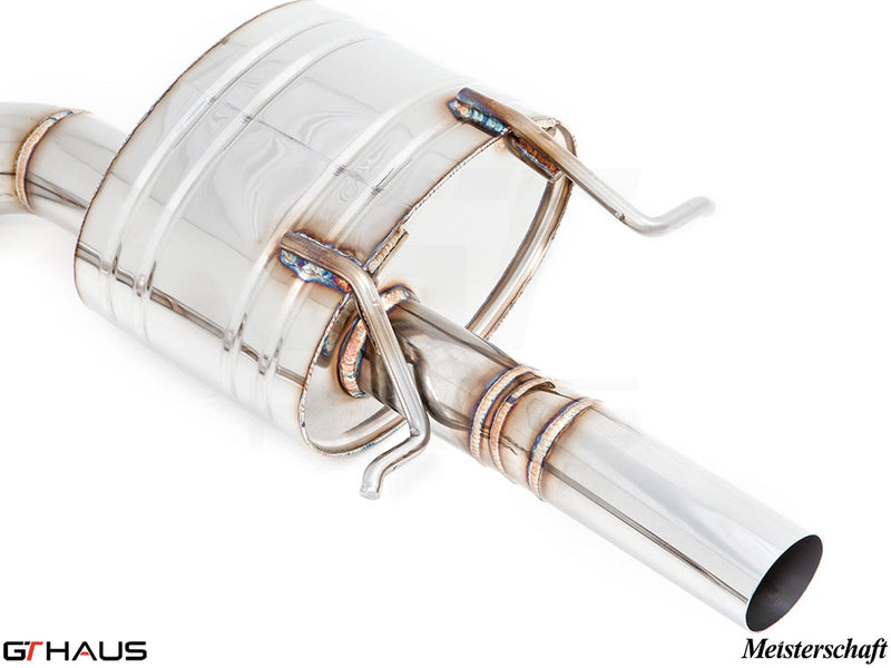 High-performance exhaust system for Mercedes-Benz W218 CLS-Class CLS400/450, featuring stainless steel construction and precision welding.