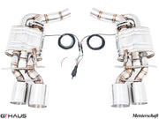 Premium exhaust system for Mercedes-Benz W218 CLS-Class CLS500/550 V8 Bi-turbo, featuring stainless steel construction and electronic valves.