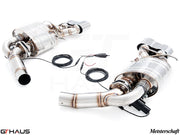 Premium performance exhaust system for Mercedes-Benz W218 CLS-Class CLS500/550 V8 Bi-turbo, featuring stainless steel construction.