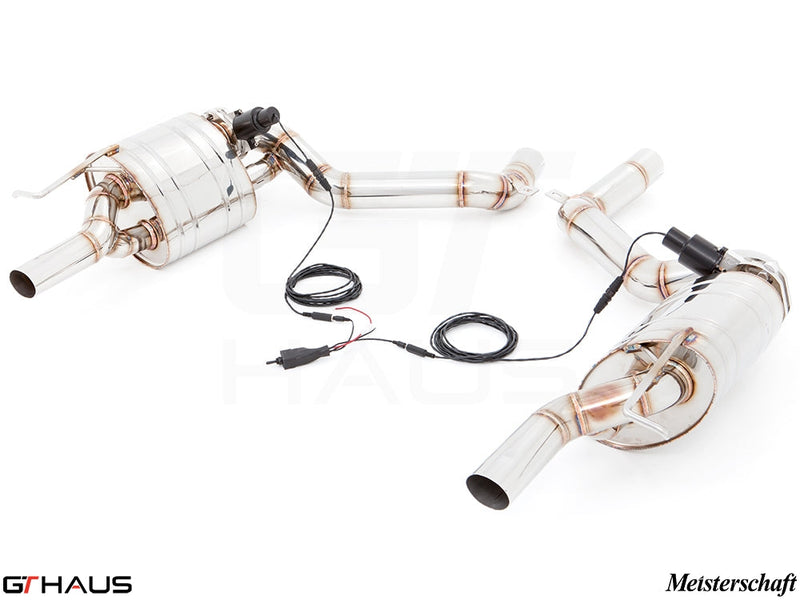 Premium exhaust system for Mercedes-Benz W218 CLS-Class CLS500/550 V8 Bi-turbo, featuring stainless steel construction and electronic valve control.