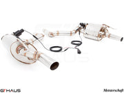 Premium exhaust system for Mercedes-Benz W218 CLS-Class CLS500/550, featuring electronic valve control and stainless steel construction.