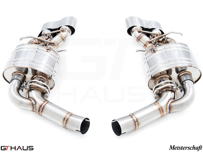 Premium exhaust system for Mercedes-Benz W218 CLS-Class CLS500/550 V8 Bi-turbo, featuring stainless steel construction.