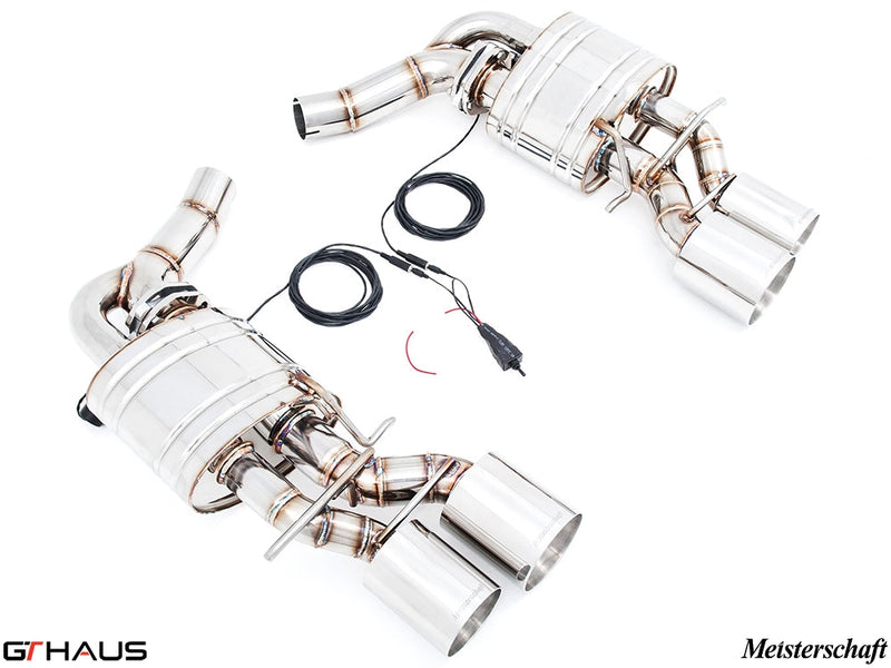 Premium exhaust system for Mercedes-Benz W218 CLS-Class CLS63/63s AMG, featuring stainless steel construction and electronic valve control.