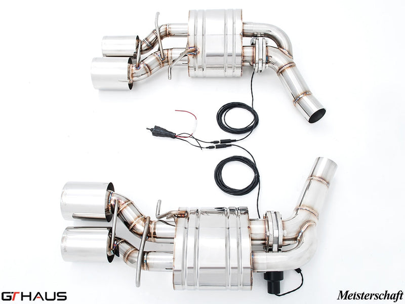 Premium exhaust system for Mercedes-Benz W218 CLS63/63s AMG, featuring stainless steel construction and electronic valve control.