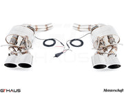 Premium exhaust system for Mercedes-Benz W218 CLS-Class CLS63/63s AMG featuring V8 Bi-turbo, with electronic valve control.