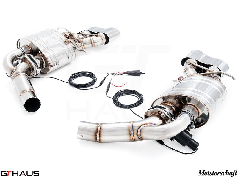 Premium exhaust system for Mercedes-Benz W218 CLS63/63s AMG, featuring stainless steel construction and electronic valve control.