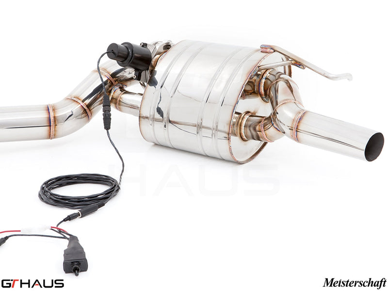 Premium stainless steel exhaust system for Mercedes-Benz W218 CLS-Class CLS63/63s AMG, featuring electronic valve control.