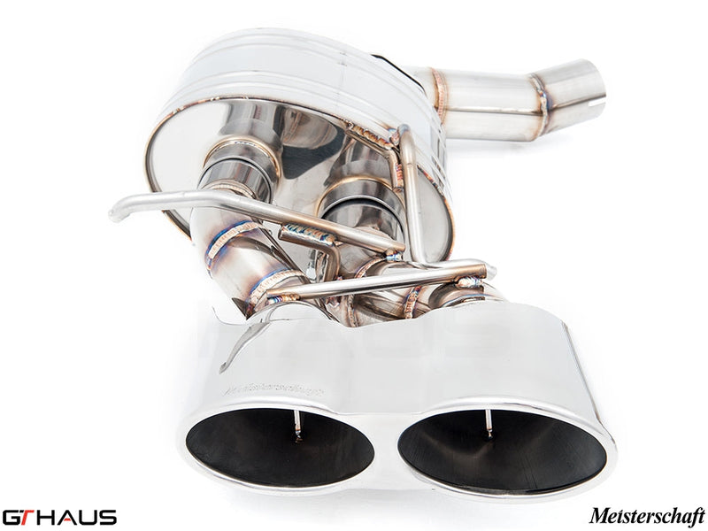 Premium exhaust system for 2015+ Mercedes-Benz W218 CLS-Class CLS63/63s AMG, featuring dual tips and high-quality craftsmanship.