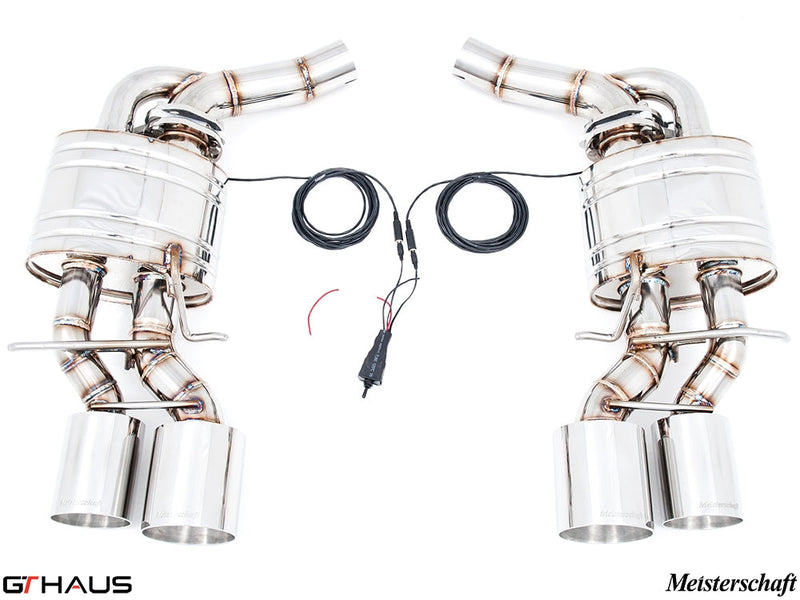 Premium exhaust system for Mercedes-Benz W218 CLS-Class CLS63 AMG, featuring stainless steel construction and electronic valve control.