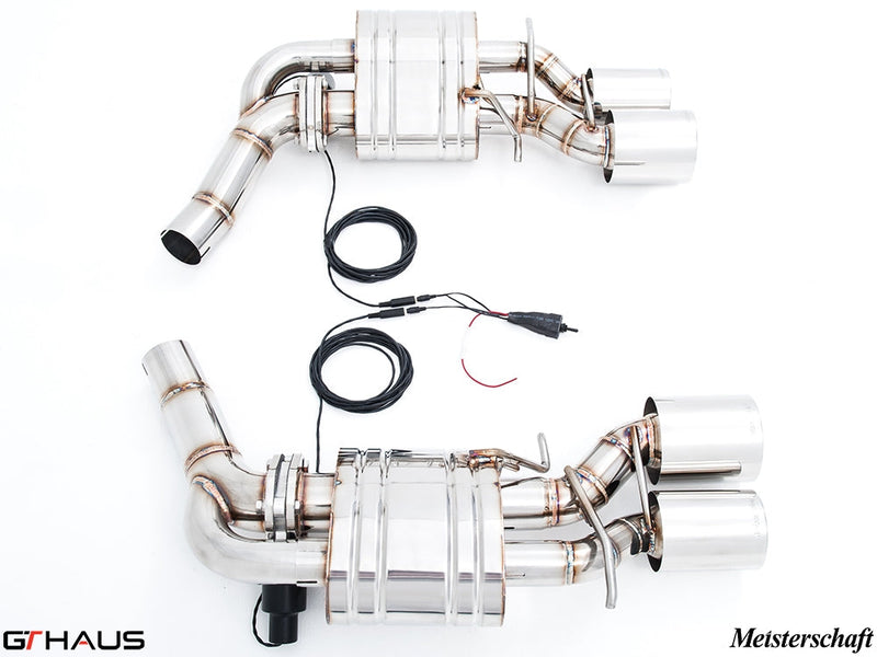 Premium exhaust system for Mercedes-Benz W218 CLS-Class CLS63 AMG, featuring stainless steel construction and electronic valve control.
