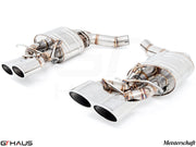 Premium performance exhaust system for Mercedes-Benz W218 CLS63 AMG featuring V8 Bi-turbo, crafted from stainless steel.