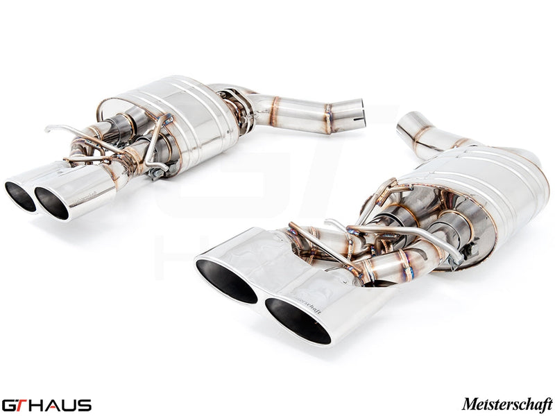Premium performance exhaust system for Mercedes-Benz W218 CLS63 AMG featuring V8 Bi-turbo, crafted from stainless steel.