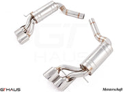Premium stainless steel exhaust system for 2007+ Mercedes-Benz W219 CLS550 V8, featuring dual tips and performance design.
