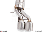 Premium stainless steel exhaust system for Mercedes-Benz W219 CLS-Class CLS550 V8, featuring dual tips and precision engineering.