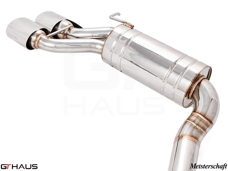 Premium stainless steel exhaust system for Mercedes-Benz W219 CLS-Class CLS55 AMG, featuring dual tips and sleek design.