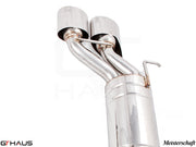 Premium exhaust system for Mercedes-Benz W219 CLS-Class CLS55 AMG, featuring polished dual tips and robust construction.