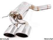 Premium stainless steel exhaust system for Mercedes-Benz W219 CLS-Class CLS55 AMG, featuring dual tips and performance design.