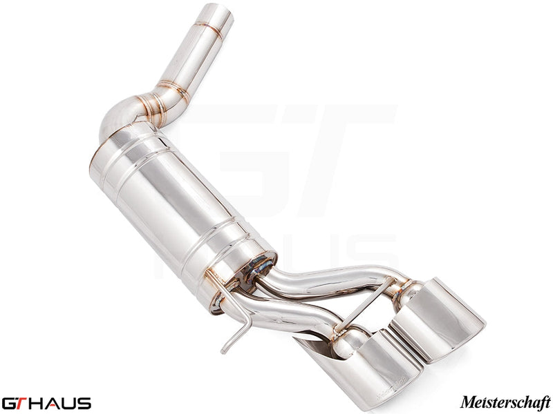 Premium exhaust system for Mercedes-Benz W219 CLS-Class CLS63 AMG V8, featuring polished stainless steel construction and dual tips.