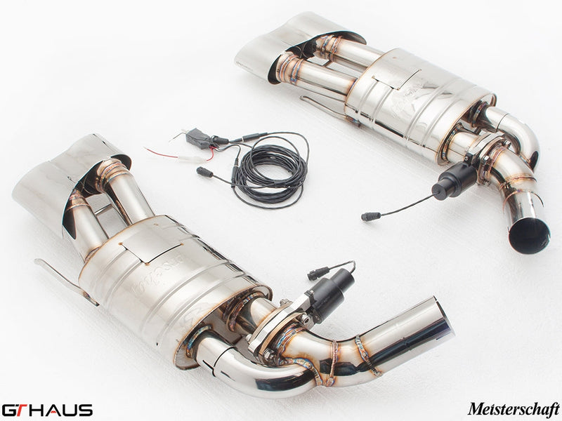 Premium exhaust system for Mercedes-Benz W221 S-Class S550 V8 Bi-turbo (2011-2013) with electronic valve control.
