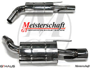 Meisterschaft performance exhaust system for Mercedes-Benz W221 S-Class Sedan S550 V8, featuring polished stainless steel design.