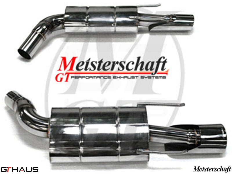 Premium Meisterschaft exhaust system for Mercedes-Benz W221 S-Class Sedan S550 V8, featuring polished stainless steel design.