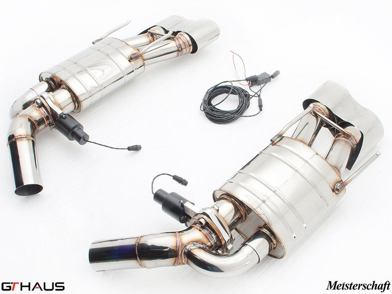 Premium exhaust system for Mercedes-Benz W221 S-Class S600 V12, featuring stainless steel construction and electronic valve control.