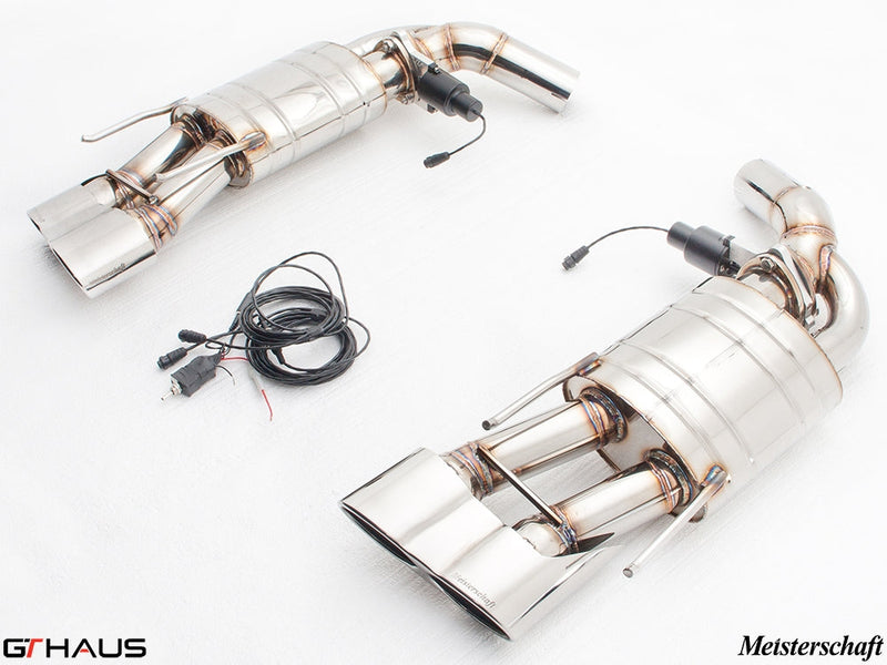 Premium exhaust system for 2011-2013 Mercedes-Benz W221 S-Class S63 V8 Bi-turbo with electronic valve control.