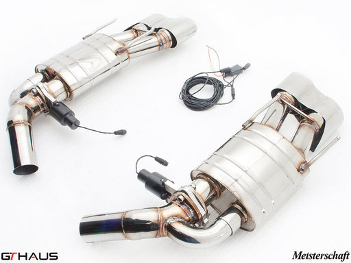 Premium exhaust system for Mercedes-Benz W221 S-Class S65 AMG, featuring stainless steel construction and electronic valve control.