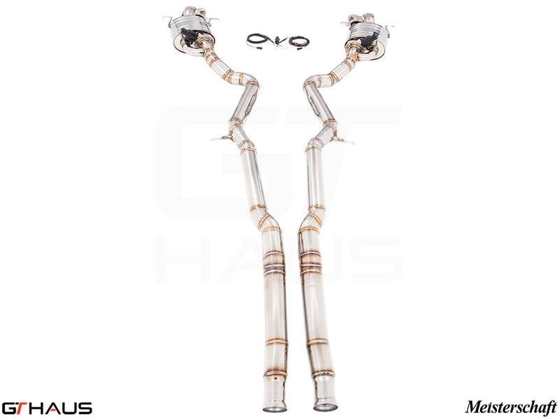 Premium exhaust system for Mercedes-Benz W222 S-Class Sedan S550/560, featuring stainless steel construction and electronic valve control.