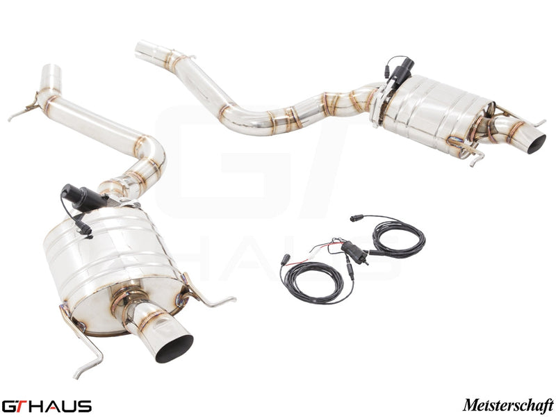 Premium performance exhaust system for Mercedes-Benz W222 S-Class S600/S650, featuring stainless steel construction and electronic valve control.