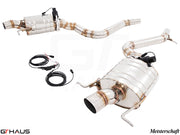 Premium exhaust system for Mercedes-Benz W222 S-Class Sedan S600/S650 with V12 Bi-Turbo, featuring electronic valve control.