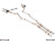 Premium performance exhaust system for Mercedes-Benz W222 S-Class Sedan S63, featuring stainless steel construction and electronic valve control.