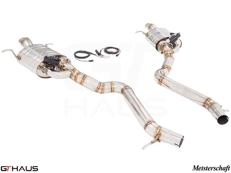 Premium exhaust system for Mercedes-Benz W222 S63 AMG Sedan, featuring stainless steel construction and electronic valve control.