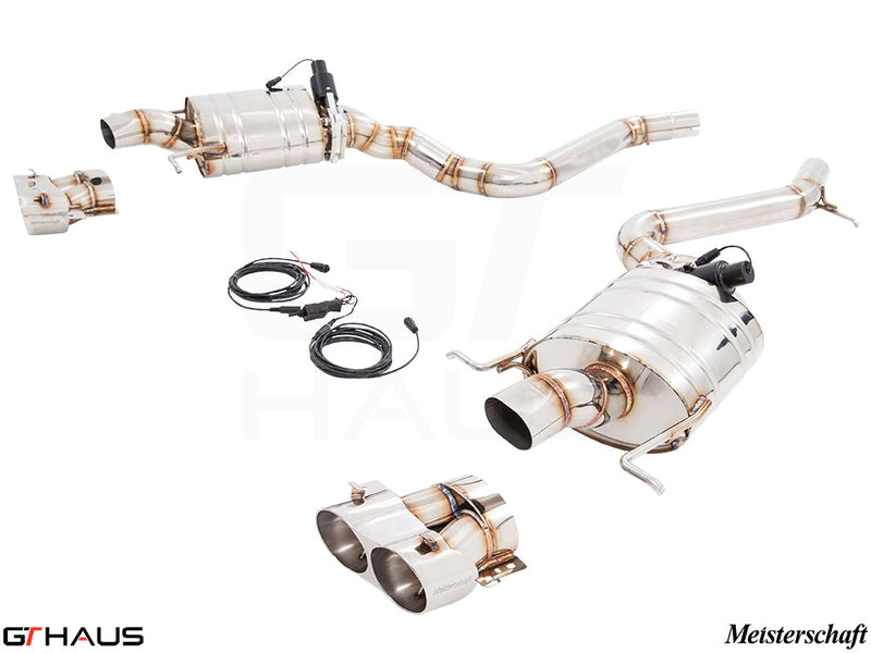 Premium performance exhaust system for Mercedes-Benz W222 S-Class Sedan S65, featuring stainless steel construction and electronic valve control.
