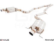 Premium performance exhaust system for Mercedes-Benz W222 S-Class Sedan S65, featuring stainless steel construction and enhanced sound.