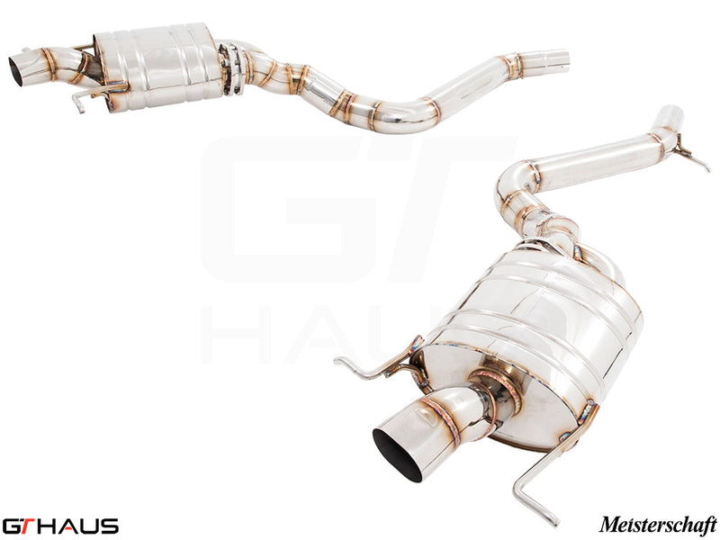 Premium performance exhaust system for Mercedes-Benz W222 S-Class Sedan S65, featuring stainless steel construction and enhanced flow.