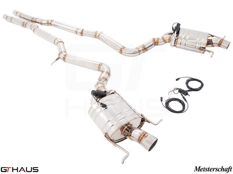 Premium exhaust system for Mercedes-Benz W222 S-Class Sedan S65, featuring stainless steel construction and electronic valve control.