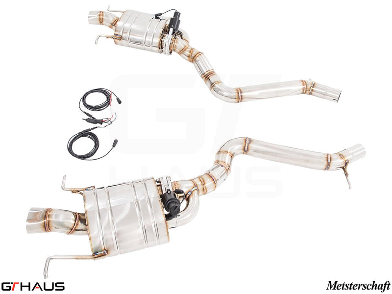 Premium performance exhaust system for Mercedes-Benz W222 S-Class Sedan S65, featuring stainless steel construction and electronic valve control.