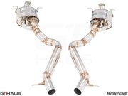Premium exhaust system for Mercedes-Benz W222 S-Class Sedan S65, featuring dual tips and high-performance design.