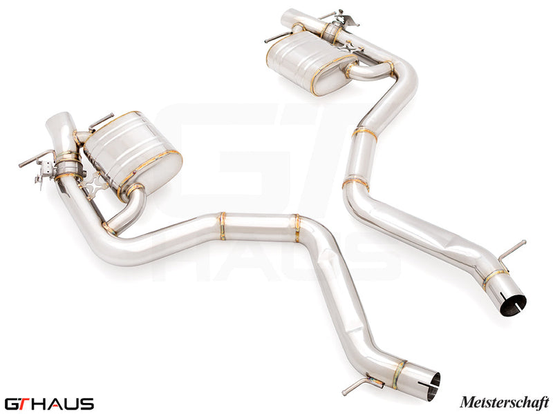 Premium stainless steel exhaust system for 2021+ Mercedes-Benz W223 S580 V8 Bi-Turbo, enhancing performance and sound.