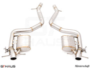 Premium exhaust system for 2024+ Mercedes-Benz W223 S63E AMG Hybrid, featuring high-quality stainless steel construction.