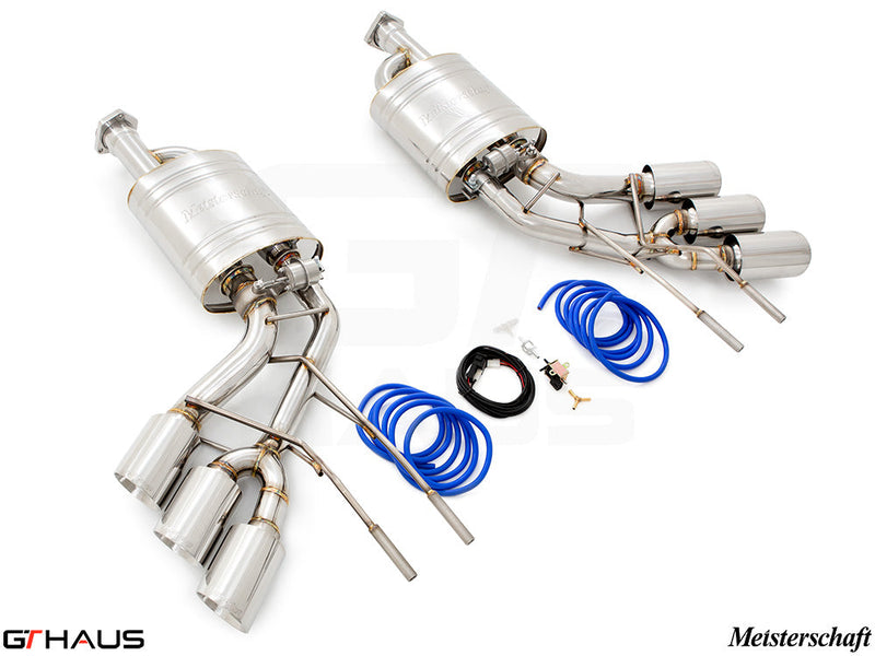 Premium exhaust system for Mercedes-Benz W463 G-Class G500/550 AMG 4x4 Special Edition, featuring stainless steel construction and valve control.