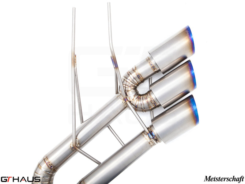Premium exhaust system for Mercedes-Benz W463 G-Class G500/550 AMG 4x4 Special Edition, featuring polished stainless steel tips.
