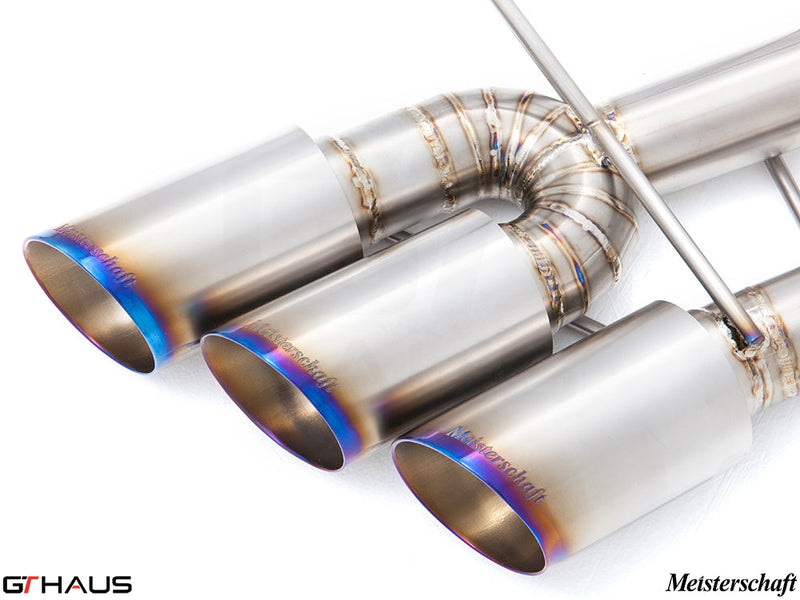 Premium stainless steel exhaust tips for Mercedes-Benz W463 G-Class G500/550 AMG 4x4 Special Edition, showcasing craftsmanship.