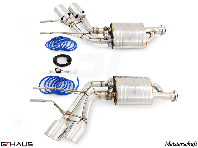 Premium performance exhaust system for Mercedes-Benz W463 G-Class G500/550 V8 turbo, featuring stainless steel construction.