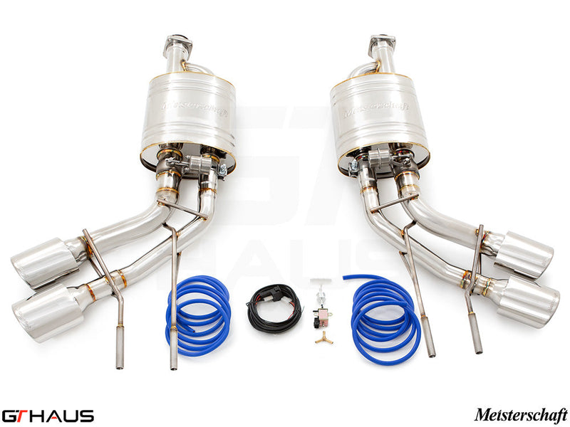 Premium exhaust system for Mercedes-Benz W463 G-Class G500/550 V8 turbo, featuring stainless steel construction and valve control.