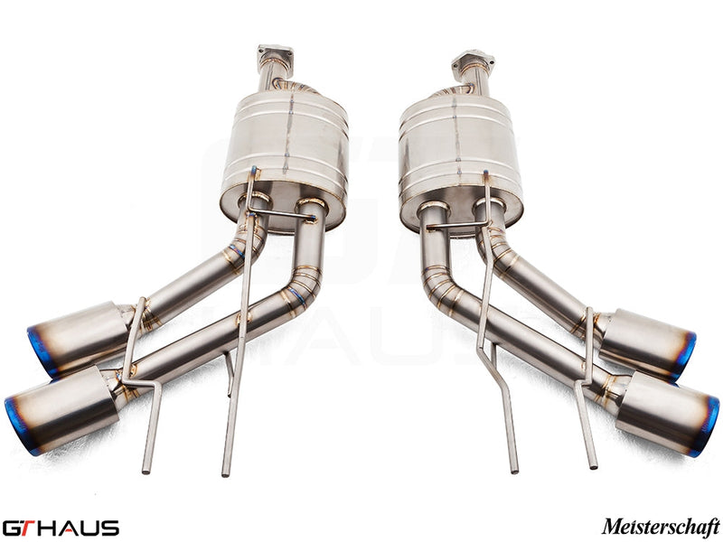 Premium exhaust system for Mercedes-Benz W463 G-Class G500/550 V8 turbo, featuring stainless steel construction and performance design.