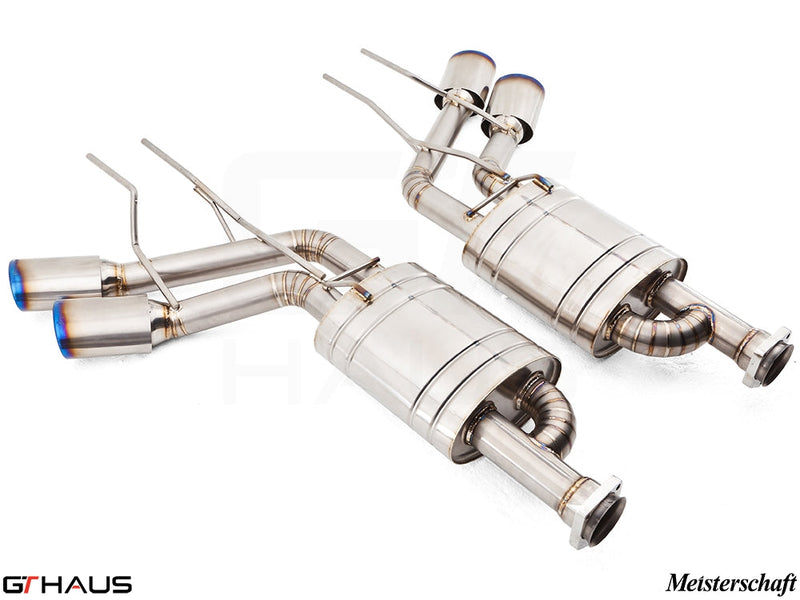 Premium stainless steel exhaust system for Mercedes-Benz W463 G-Class G500/550 V8 turbo, enhancing performance and sound.