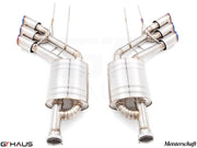 Premium exhaust system for Mercedes-Benz W463 G-Class G500/550 V8 turbo, featuring dual tips and high-quality stainless steel construction.